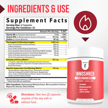 3 Bottles of Inno Shred Focus + 1 FREE Item - Image 4